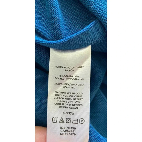 NWT Ann Taylor Shirt Sweater Rounded Hem Blue Small S New - Picture 5 of 5